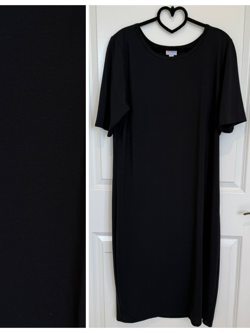 LuLaRoe Julia- Women's Black Short Sleeve Shift Dress